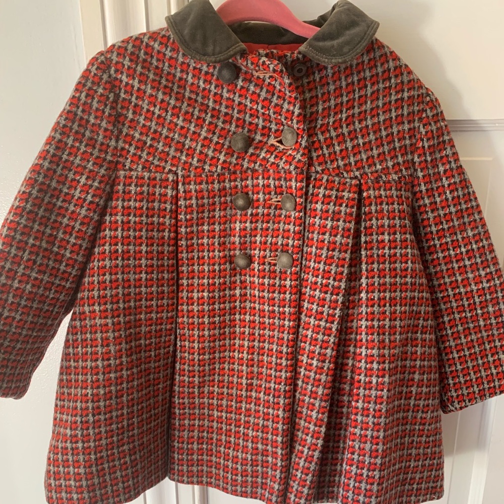 Vintage sz 4/5 Child’s Houndstooth Pea Coat